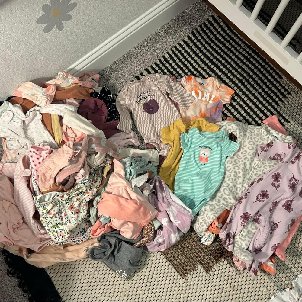 HUGE Lot Baby Girl Onesies NB and 0-3m